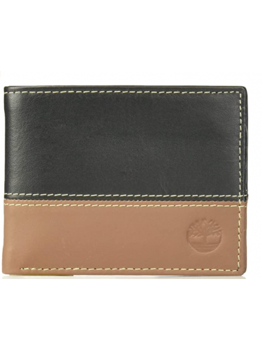 [全新3摺] Timberland Men's Hunter Color-Block Wallet - Black/Cognac